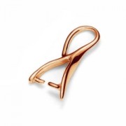 925 Sterling Silver Pendant Holder 16 mm gold tone rose x1