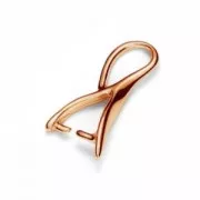 925 Sterling Silver Pendant Holder 16 mm gold tone rose x1