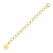 Extension chain drop sequin 55 mm in Sterling Silver gold plated x1