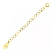 Extension chain drop sequin 55 mm in Sterling Silver gold plated x1
