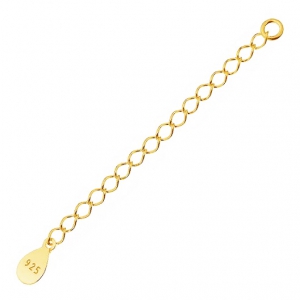 Extension chain drop sequin 55 mm in Sterling Silver gold plated x1
