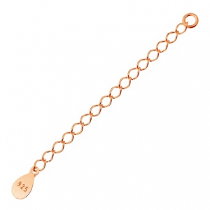 Extension chain drop sequin 55 mm in Sterling Silver rose gold x1