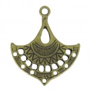 Openwork spacer ethnic 36x31 mm bronze x1