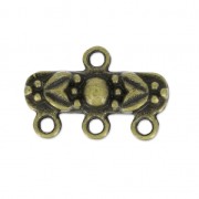 Terminator 3 rangs  flower pattern 20x13 mm bronze x1|raw }}