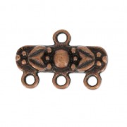 Terminator 3 rangs  flower pattern 20x13 mm antic copper x1|raw }}