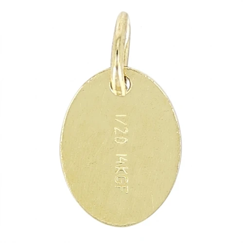 Oval Quality Tag 1/20 oval medal open ring 10 mm - Gold-filled