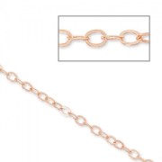 Cable chain flat chain 1.3 mm - Rose Gold-filled x 50 cm|raw }}