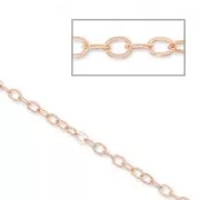Cable chain flat chain 1.3 mm - Rose Gold-filled x 50 cm