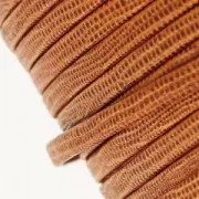 Double lace reptile leather imitation 5 mm Camel x 50cm