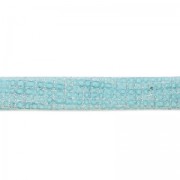 Double leather lace glitter varnish grid pattern 5 mm light blue x 50cm