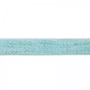 Double leather lace glitter varnish grid pattern 5 mm light blue x 50cm