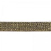 Double leather lace glitter varnish grid pattern 5 mm Taupe x 50cm|raw }}