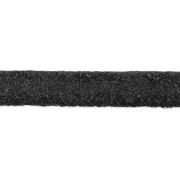 Double lace metallic leather suede cracked 5 mm Black x 50cm