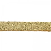 Double lace metallic leather suede cracked 5 mm Gold x 50cm