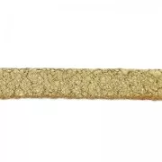 Double lace metallic leather suede cracked 5 mm Gold x 50cm