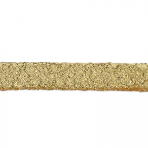 Double lace metallic leather suede cracked 5 mm Gold x 50cm