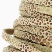 Double lace leather suede imitation fish 5 mm Beige x 50cm