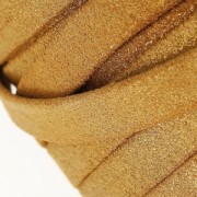 Double lace leather suede iridescent 10 mm Golden x 50cm
