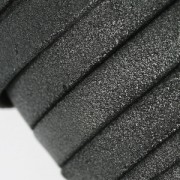 Double lace leather suede iridescent 10 mm black x 50cm