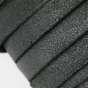 Double lace leather suede iridescent 10 mm black x 50cm