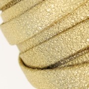 Double lace metallic leather suede cracked 10 mm Gold x 50cm