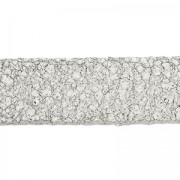 Double lace metallic leather suede cracked 10 mm Silver x 50cm