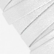 Double lace metallic leather suede cracked 10 mm Silver x 50cm