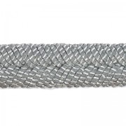 Braided lurex lace 10 mm Grey/Silver x 50cm|raw }}