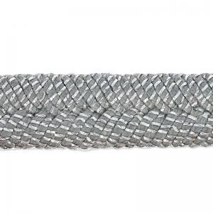 Braided lurex lace 10 mm Grey/Silver x 50cm