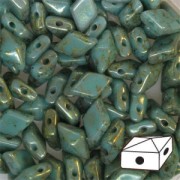 Diamonduo 2-hole 5x8mm Green Turquoise Lumi Pecan x10g|raw }}