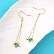 Diamonduo 2-hole 5x8mm Green Turquoise  x10g