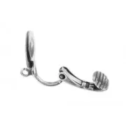 Clip earrings with crushed pad 10mm Rhodium  tone x2