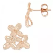13 mm Rose Gold Flower Trio Earstuds (HQ) x2
