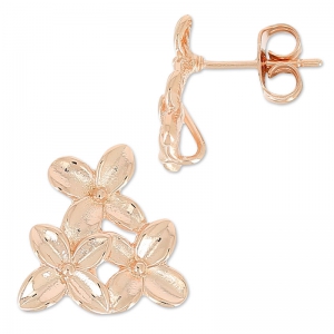 13 mm Rose Gold Flower Trio Earstuds (HQ) x2