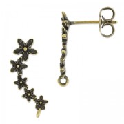 Eastud flowers 19.5mm bronze x2|raw }}