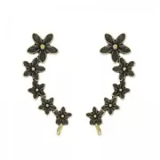Eastud flowers 19.5mm bronze x2