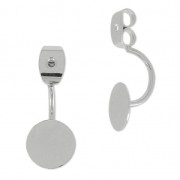 Rod with pad 8 mm for double earrings rhodium tone x2|raw }}