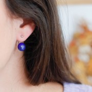 Rod with pad 8 mm for double earrings rhodium tone x2