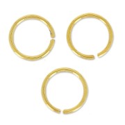 Open jump rings7x0.7 925 silver gold tone plated x10