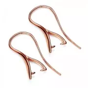 Earhook for pendant holder 22mm rose golden Sterling silver x2