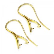 Earhook for  pendant holder 22mm Sterling silver gold plated x2|raw }}