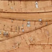 Metallic double lace cork 10 mm Natural/silver x 50cm