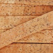 Bicolor lace stitched cork 10 mm Natural x 50cm|raw }}