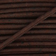 Stitched cork cord 3 mm Brown x 50cm|raw }}