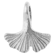 12 mm Ginkgo Leaf Charm - 925 Sterling Silver x1