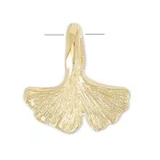 Charm Ginkgo 12mm Gold plated 3 microns x1
