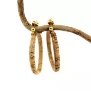 Stitched cork cord 4 mm Mustard x 50cm