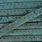 Stitched folded Cork cord lace 6 mm Blue Grey x 50cm|raw }}