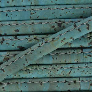 Stitched folded Cork cord lace 6 mm Blue Grey x 50cm