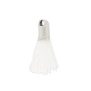 Cotton tassel 10-14 mm White/rhodium